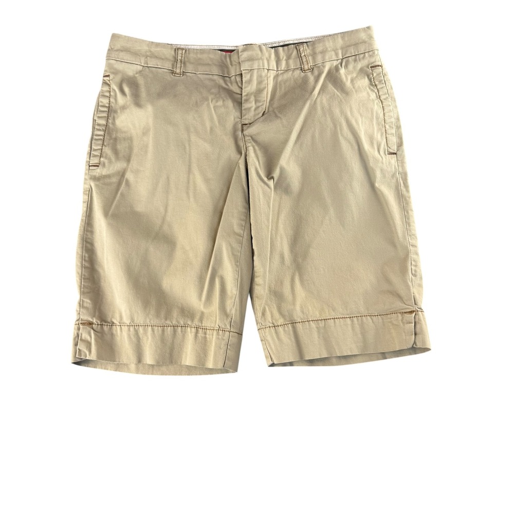 Polo Jeans Co Ralph Lauren Kelsey Bermuda Shorts Tan Khaki Cotton Size 4 27
